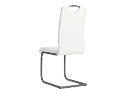 Juego de 4 Sillas de comedor voladizas de tela blanca ES537354
