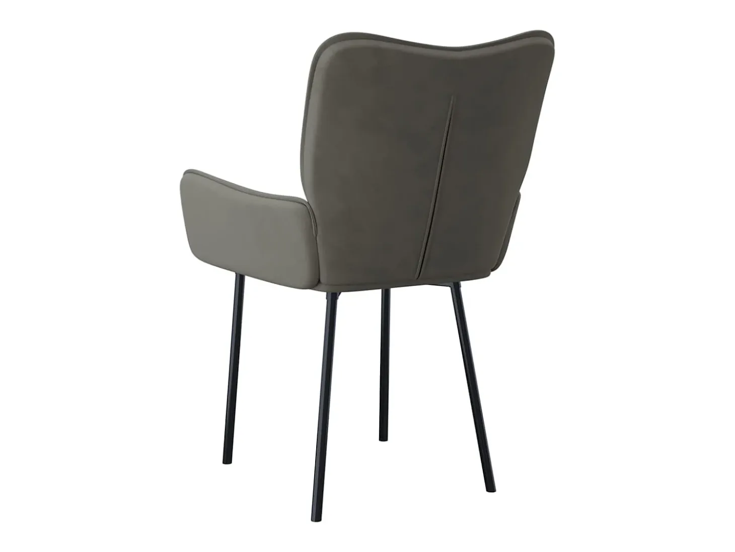 Juego de 2 sillas de comedor de terciopelo gris oscuro