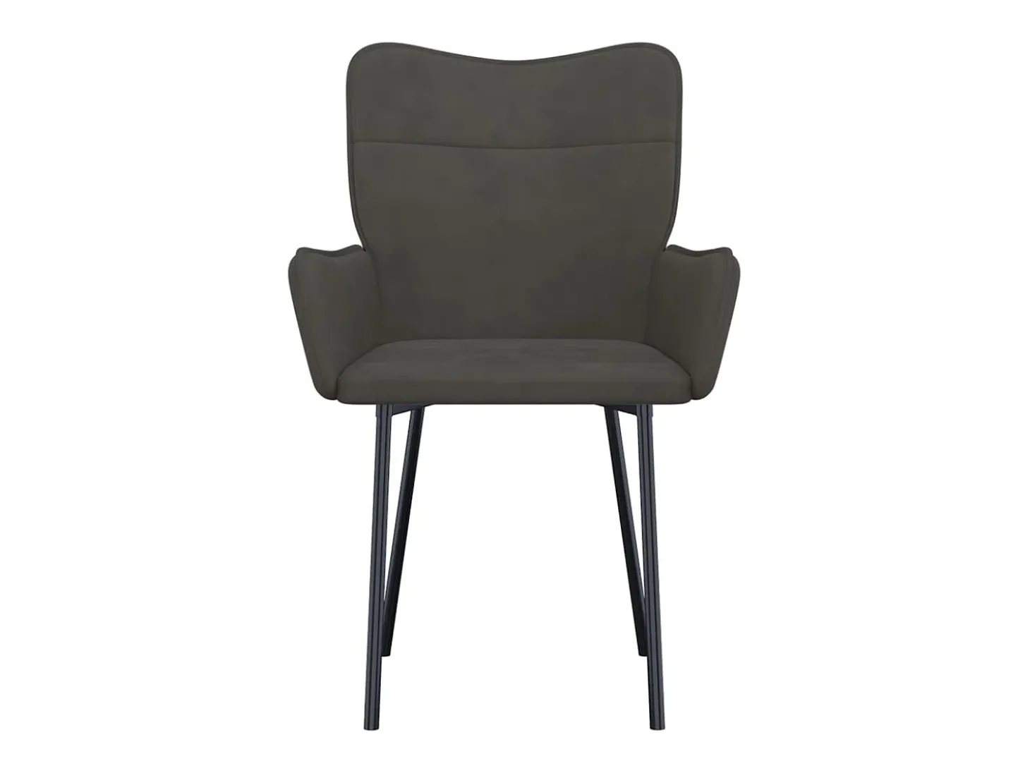 Juego de 2 sillas de comedor de terciopelo gris oscuro