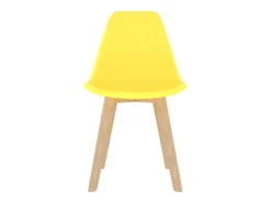 Juego de 6 sillas de comedor de plástico amarillo