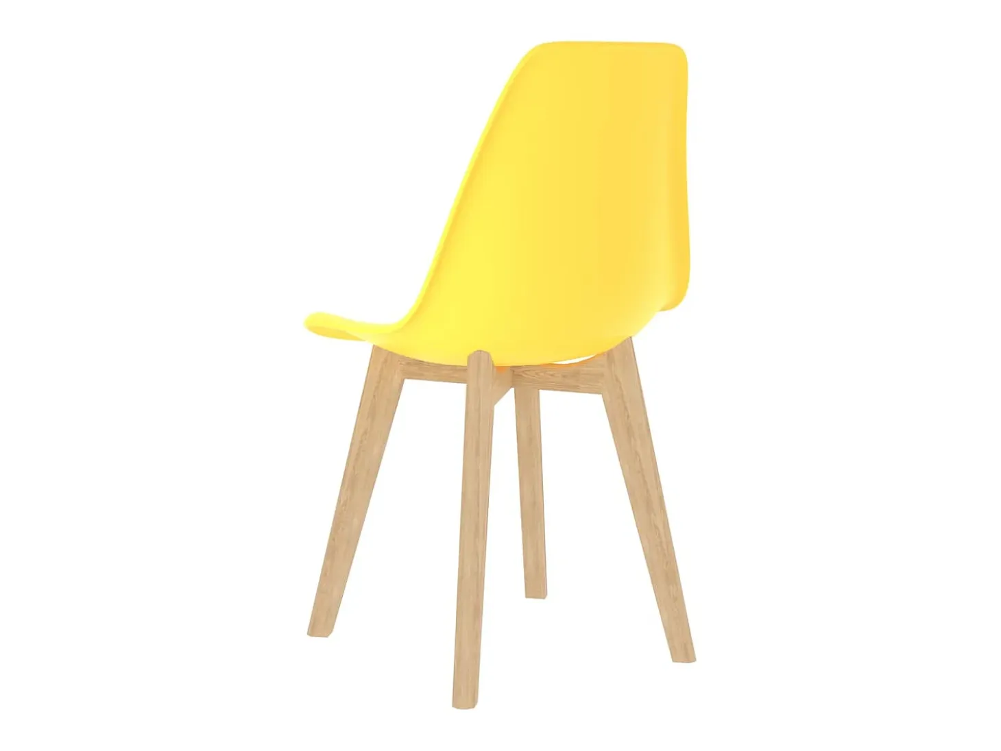 Juego de 6 sillas de comedor de plástico amarillo