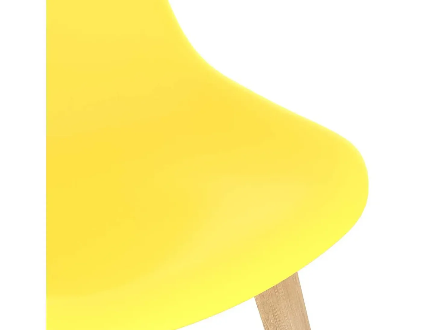 Juego de 6 sillas de comedor de plástico amarillo