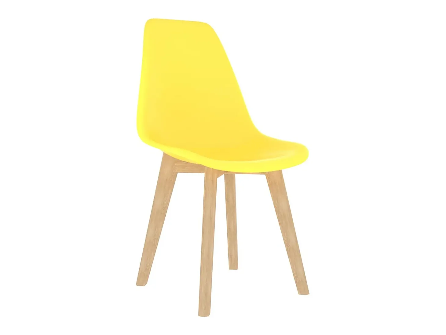 Juego de 6 sillas de comedor de plástico amarillo