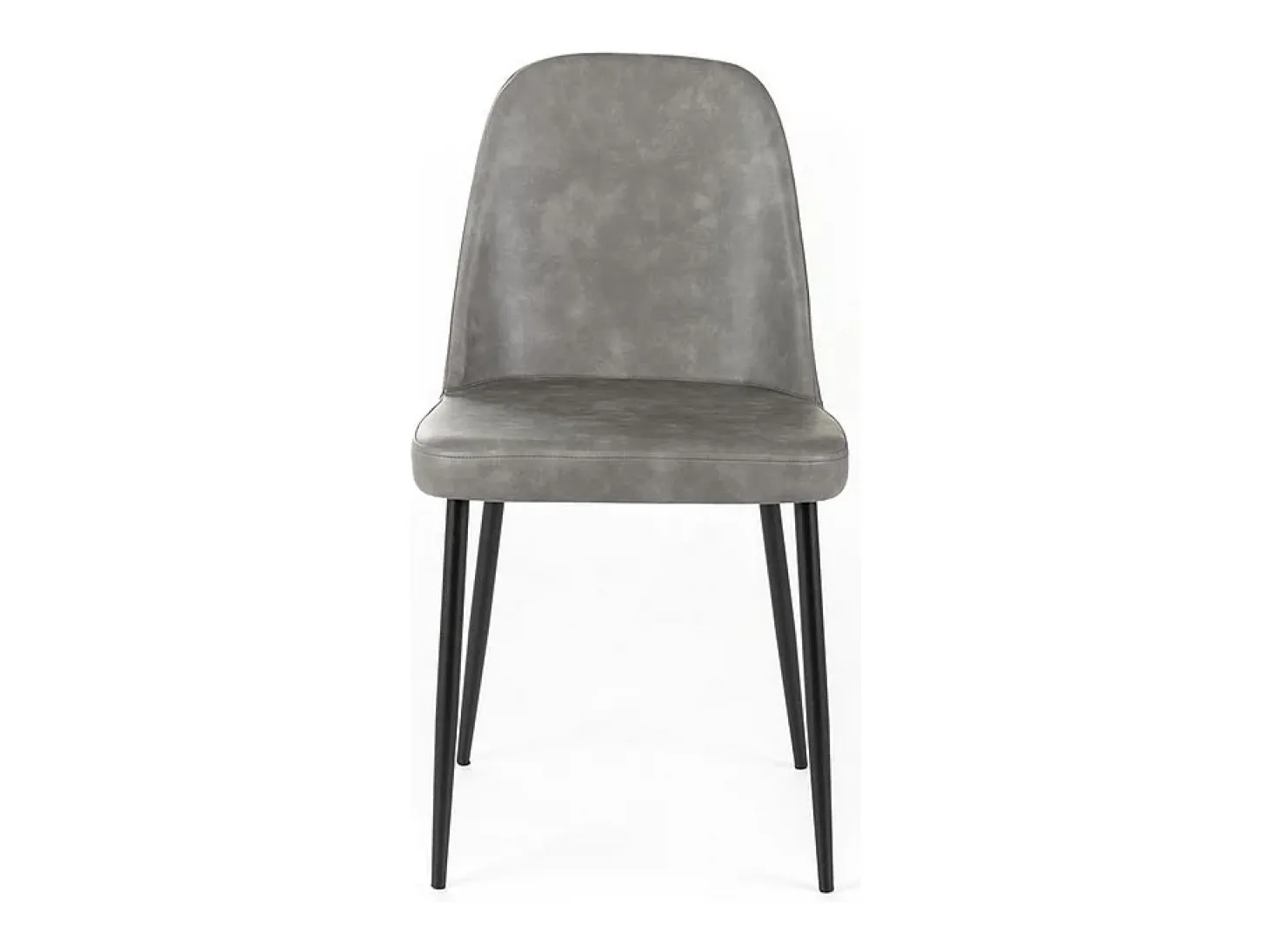 Juego de 4 sillas de comedor modernas "Damascus" en gris claro tapizadas en piel sintética suave al tacto.