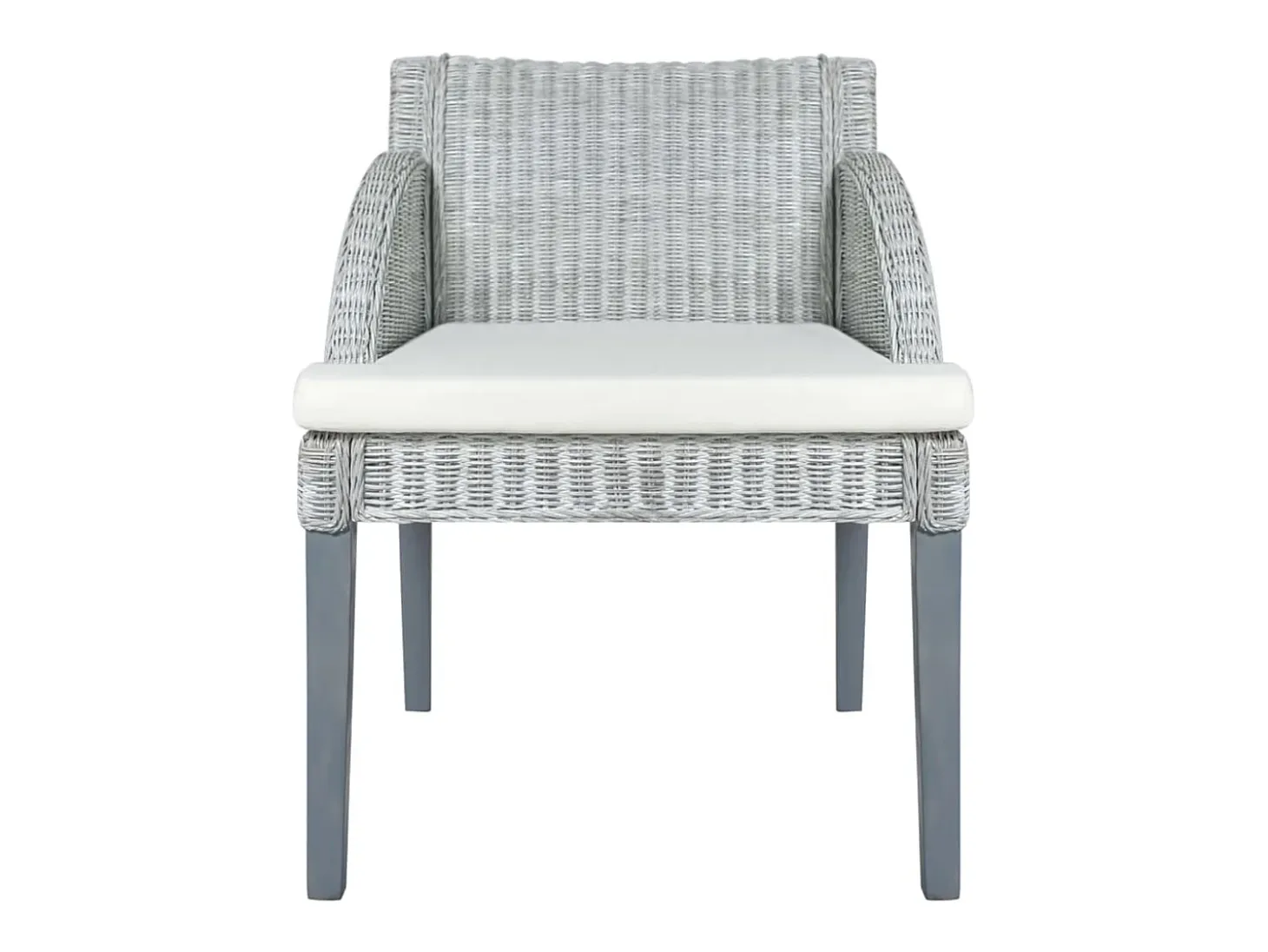 Juego de 2 Sillas de comedor con cojines ratán natural gris ES116138