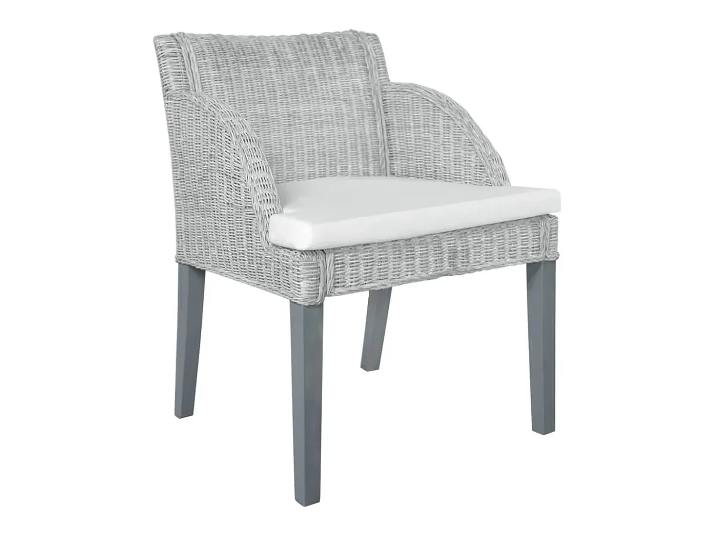 Juego de 2 Sillas de comedor con cojines ratán natural gris ES116138