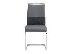 Juego de 6 sillas de comedor modernas, respaldo de piel sintética y lino, trona tapizada, diseño de rayas cruzadas, color gris (42 x 45 x 83,7 cm)