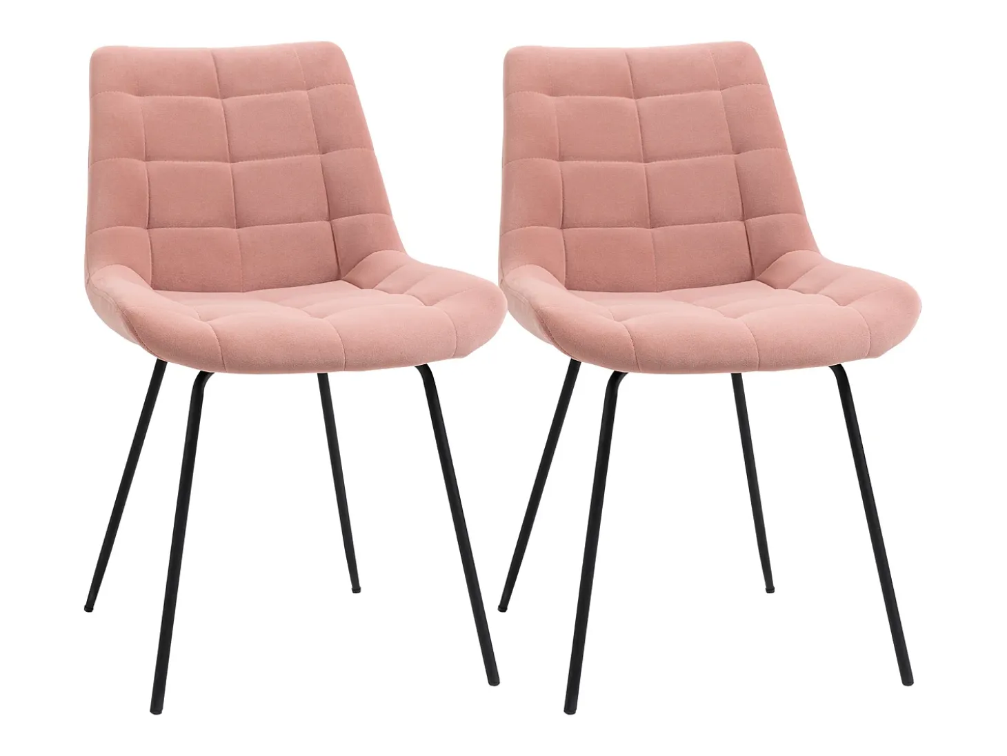 Juego de 2 sillas de comedor, silla de cocina con respaldo, funda de terciopelo en color rosa, diseño retro, patas de acero