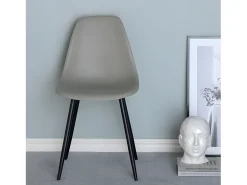 Juego de 2 sillas de comedor Polar de plástico gris y negro