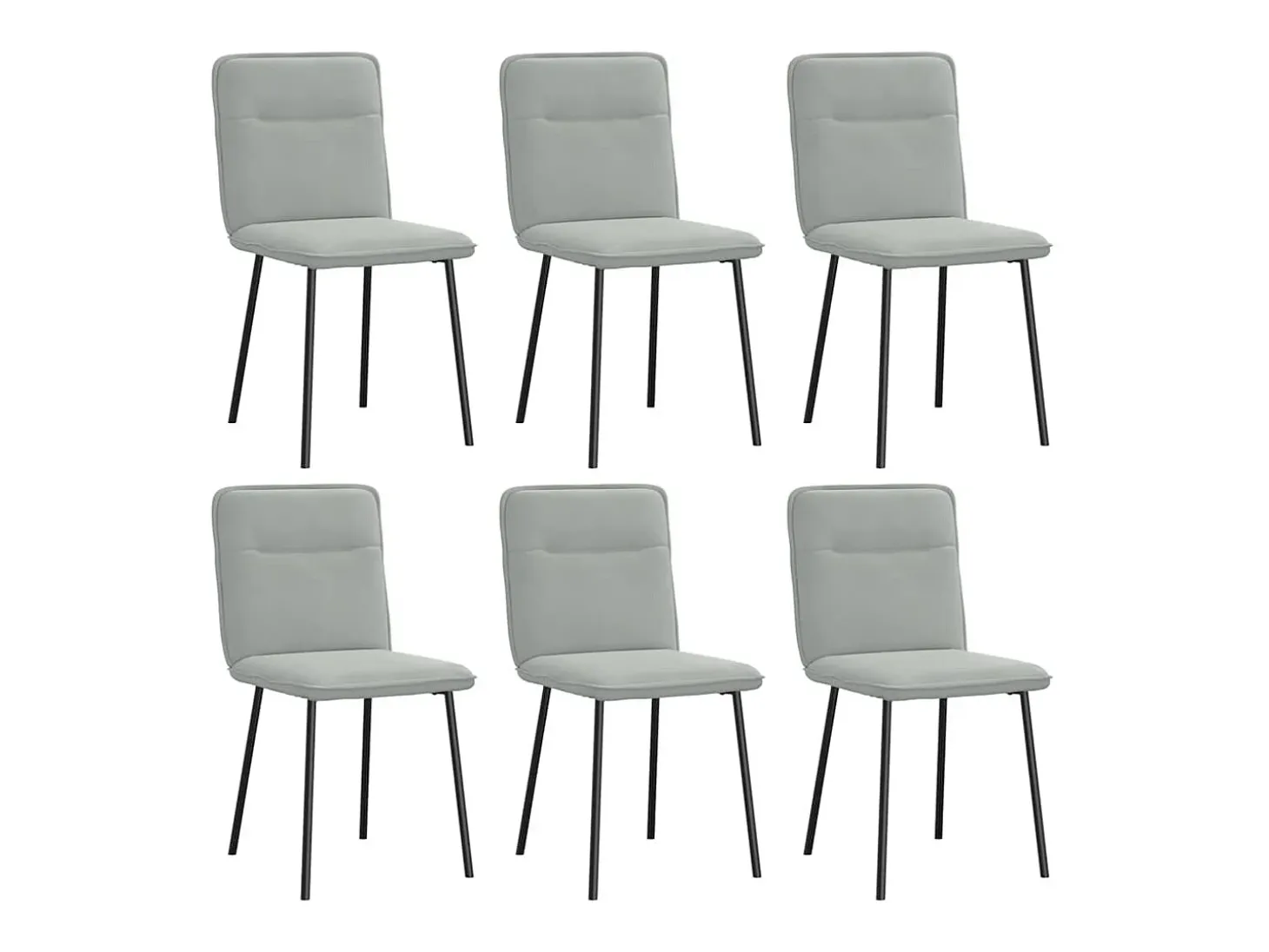 Juego de 6 sillas de comedor de terciopelo gris claro