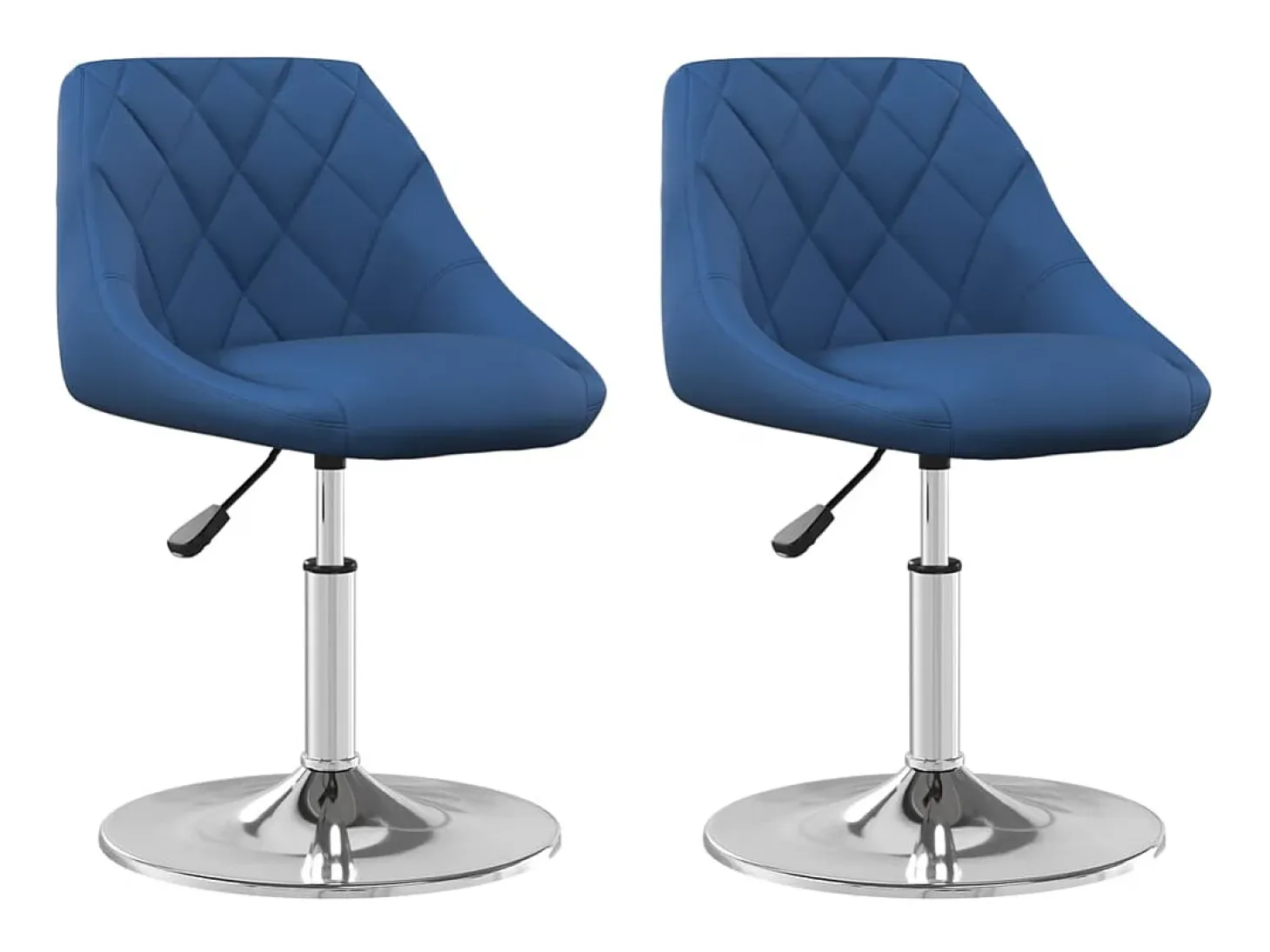 Juego de 2 sillas de comedor giratorias de terciopelo azul