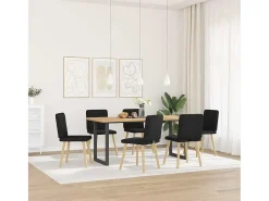 Juego de 6 sillas de comedor de tela negra