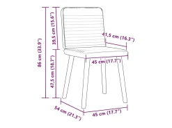 Juego de 6 sillas de comedor de tela negra