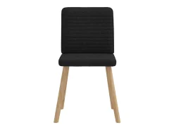 Juego de 6 sillas de comedor de tela negra