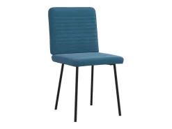 Juego de 4 sillas de comedor de terciopelo azul
