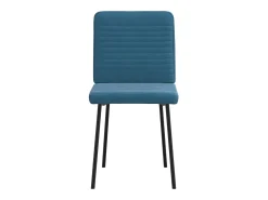 Juego de 4 sillas de comedor de terciopelo azul
