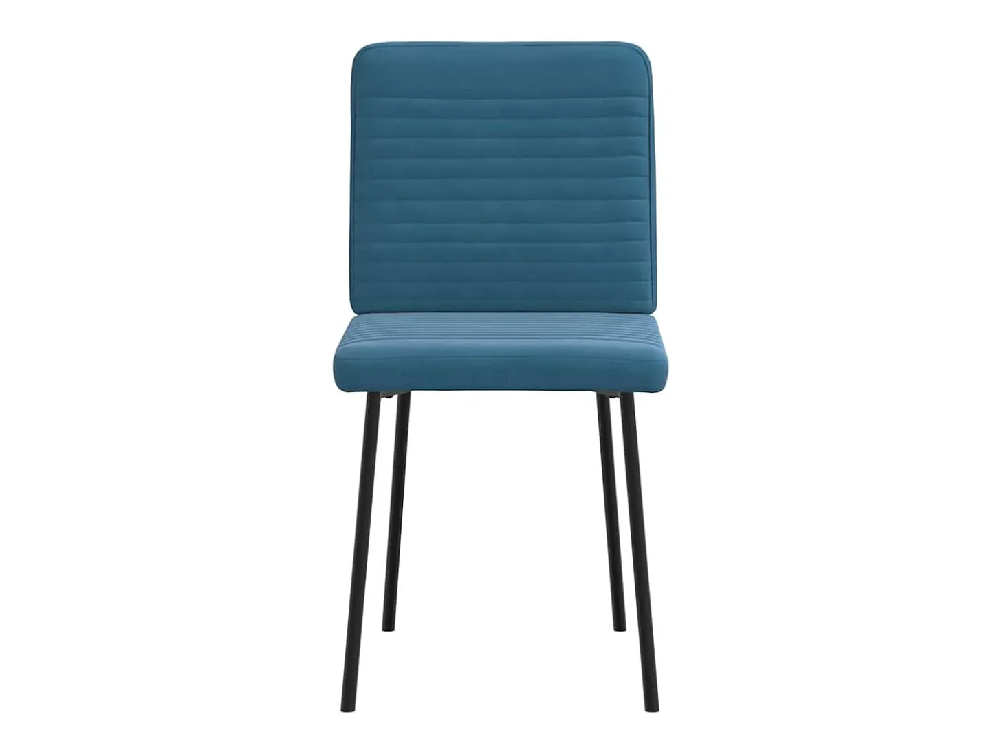 Juego de 4 sillas de comedor de terciopelo azul