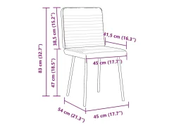 Juego de 4 sillas de comedor de terciopelo azul