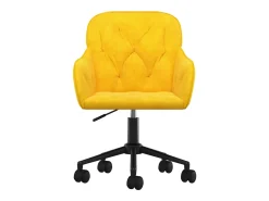 Juego de 2 sillas de comedor giratorias de terciopelo amarillo
