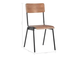 Juego de 6 sillas de comedor de madera contrachapada marrón