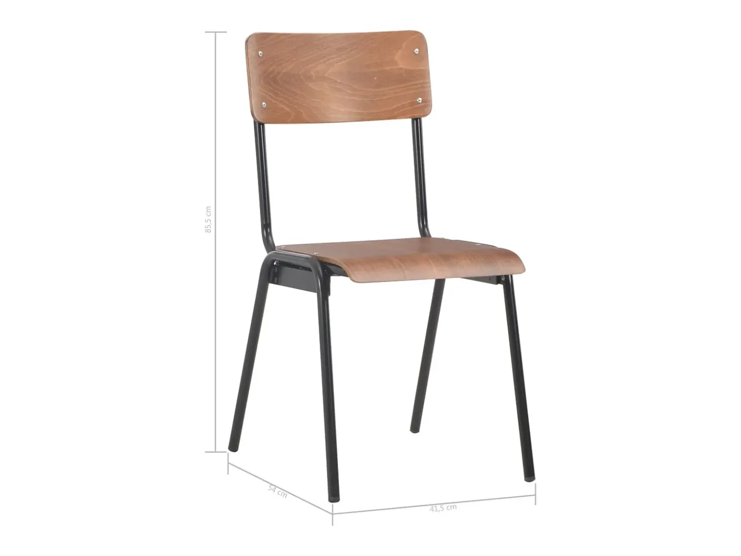 Juego de 6 sillas de comedor de madera contrachapada marrón