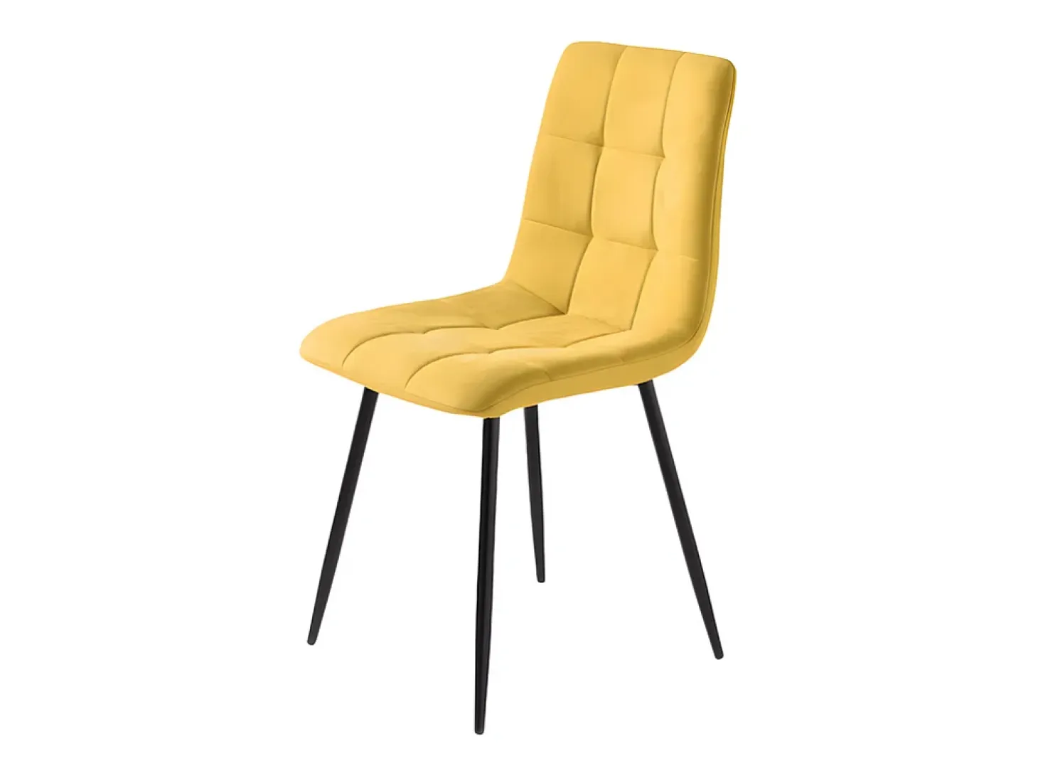 Juego de 4 sillas de comedor modernas amarillas en tejido "Milly" con asiento acolchado cm 45x53 88h