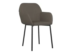 Juego de 2 sillas de comedor de terciopelo gris oscuro