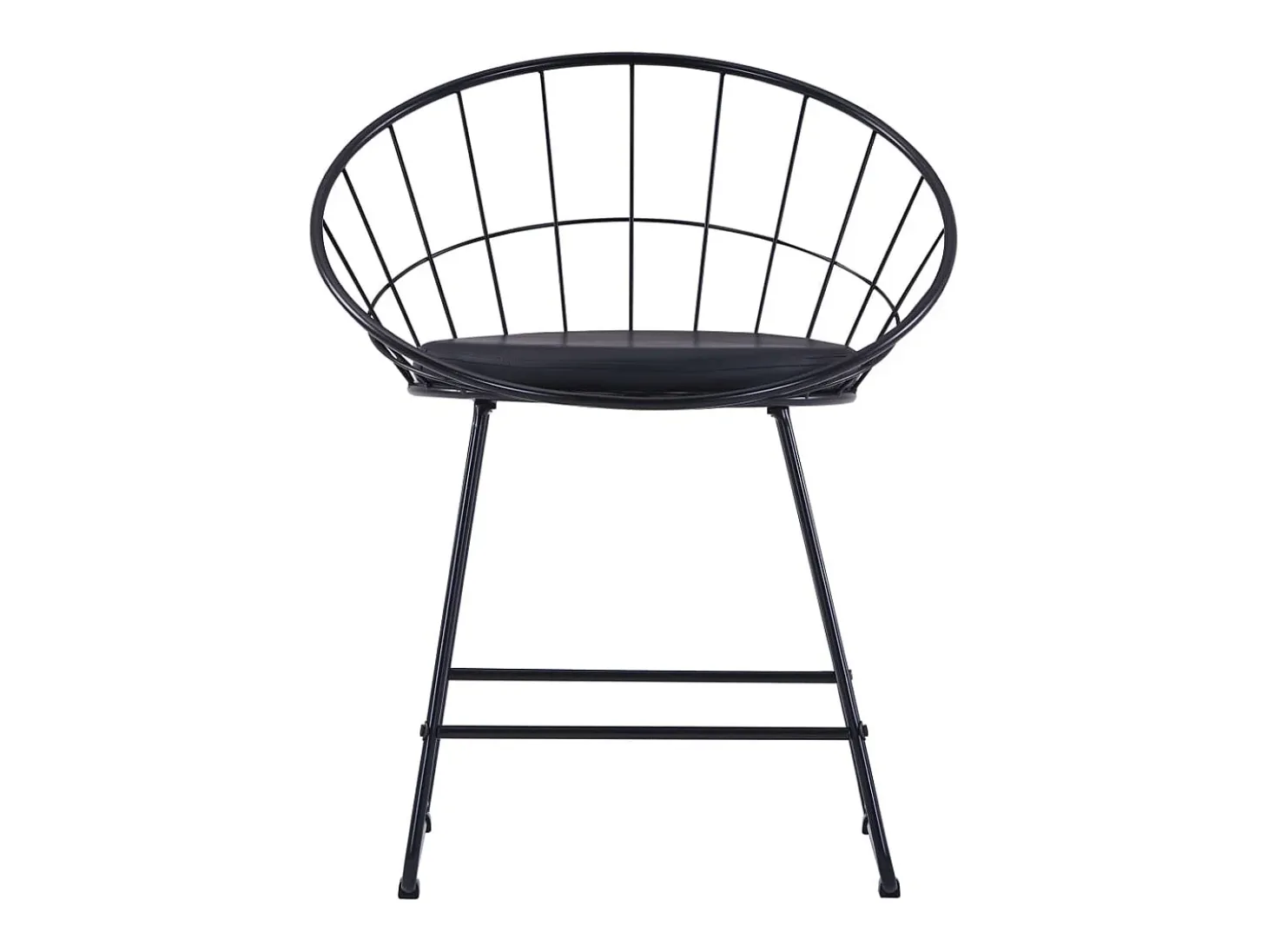 Juego de 4 Sillas de comedor asientos de cuero sintético acero negro ES795478