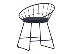 Juego de 4 Sillas de comedor asientos de cuero sintético acero negro ES795478