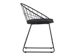 Juego de 4 Sillas de comedor asientos de cuero sintético acero negro ES795478