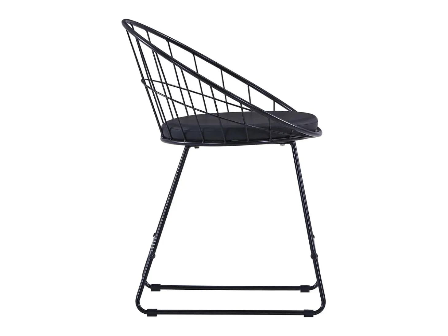 Juego de 4 Sillas de comedor asientos de cuero sintético acero negro ES795478