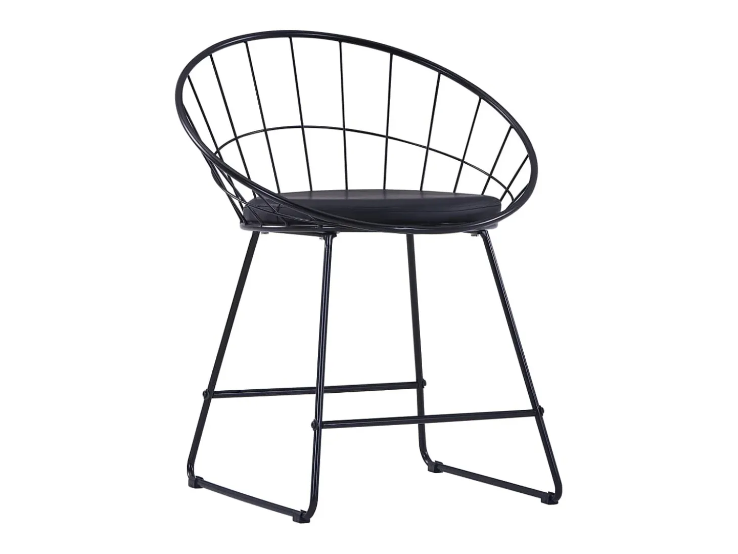 Juego de 4 Sillas de comedor asientos de cuero sintético acero negro ES795478