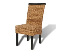 Juego de 2 Sillas de comedor madera maciza de mango y abacá ES242651