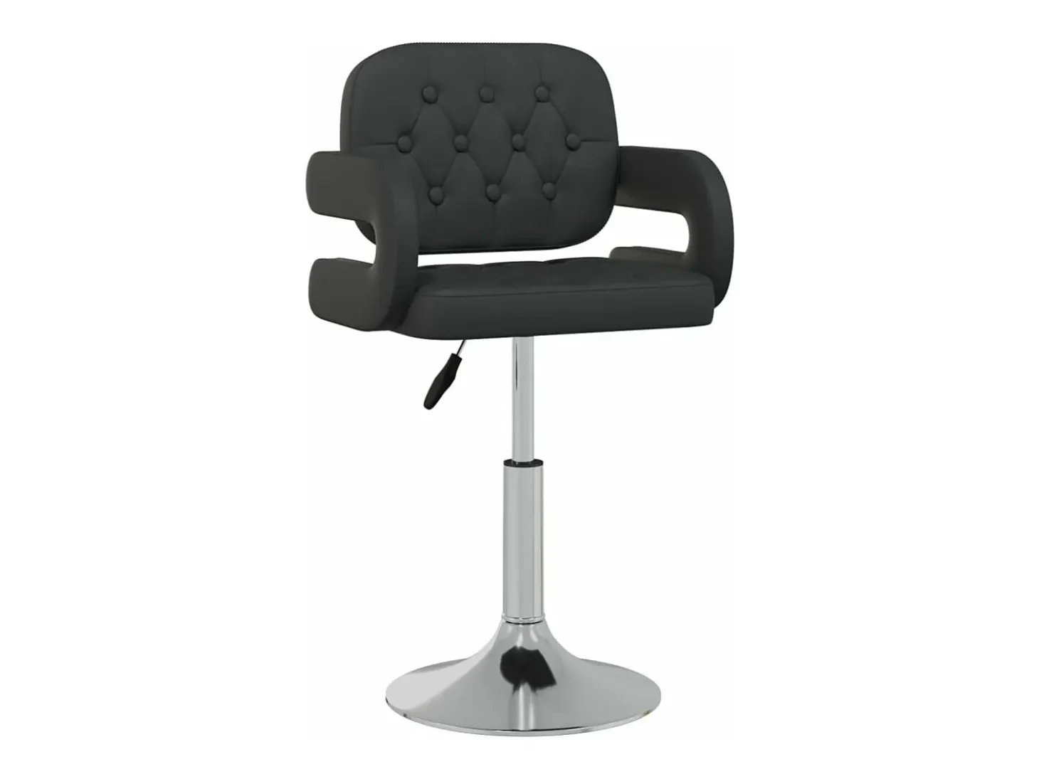 Juego de 2 Sillas de comedor giratorias cuero sintético negro ES423103