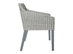 Juego de 2 Sillas de comedor con cojines ratán natural gris ES840489