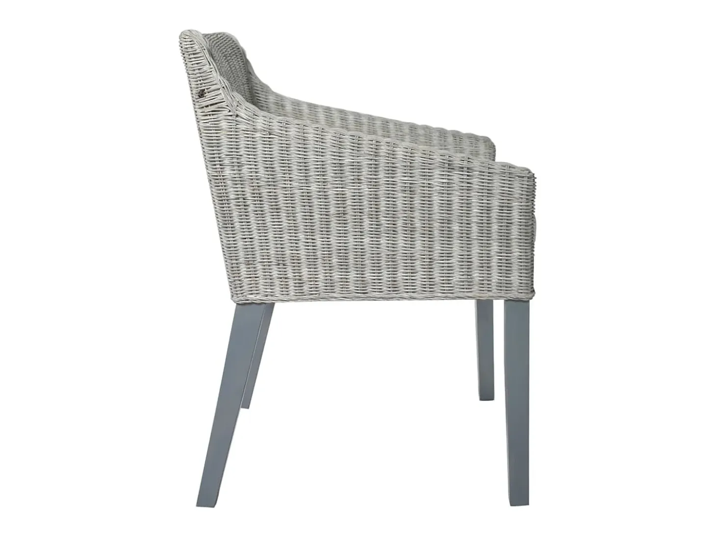 Juego de 2 Sillas de comedor con cojines ratán natural gris ES840489