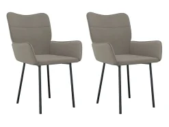 Juego de 2 Sillas de comedor terciopelo gris claro ES203869