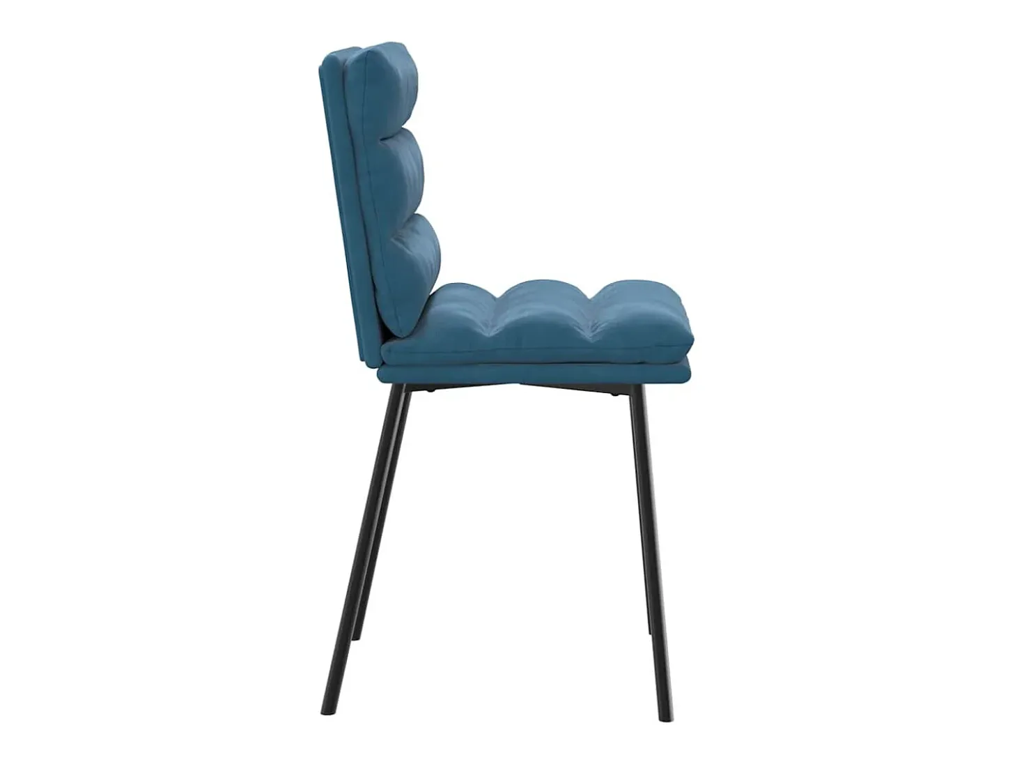 Juego de 2 sillas de comedor de terciopelo azul