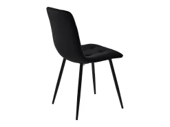 Juego de 4 sillas de comedor - estructura de metal - tela de terciopelo - negro