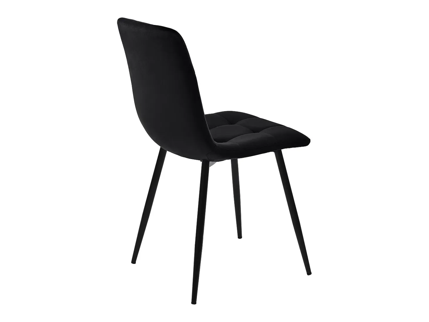 Juego de 4 sillas de comedor - estructura de metal - tela de terciopelo - negro