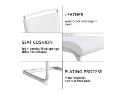 Juego de 4 sillas de comedor modernas con respaldo alto y patas tapizadas, respaldo de rayas cruzadas para comedor, cocina y oficina, color blanco