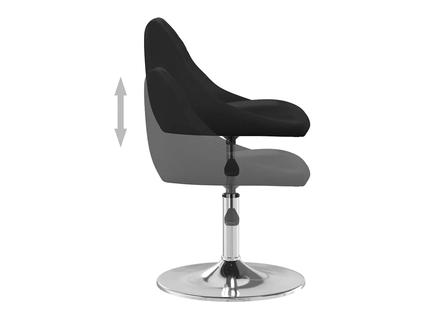 Juego de 2 sillas de comedor de piel sintética negra