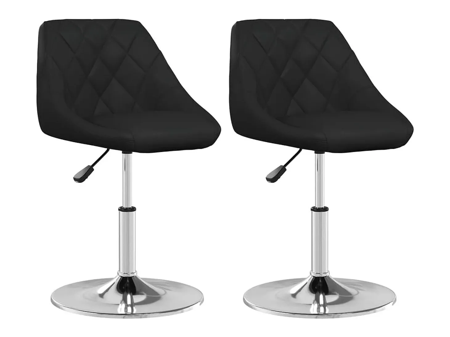 Juego de 2 sillas de comedor de piel sintética negra