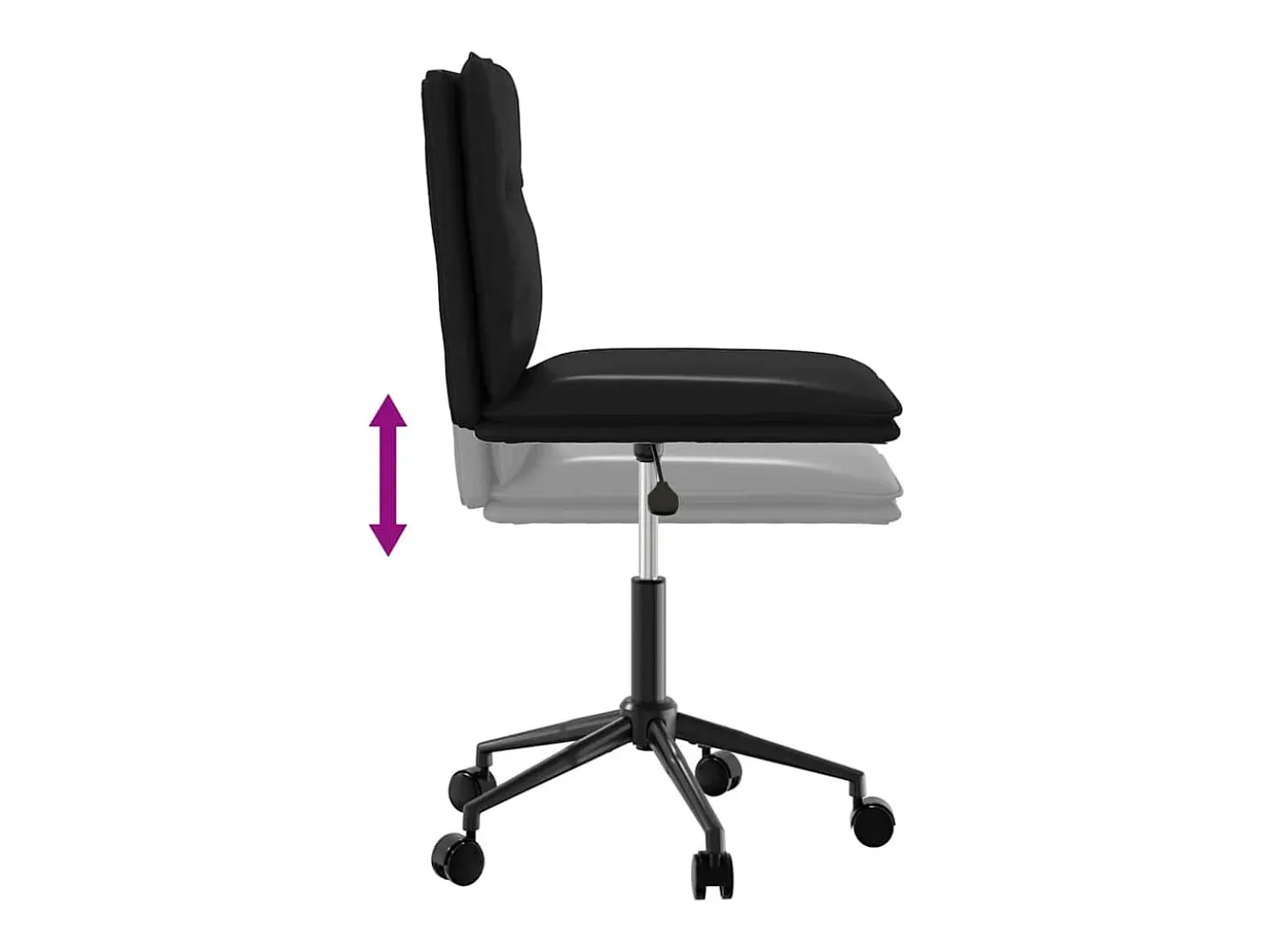 Juego de 2 sillas de comedor de piel sintética negra