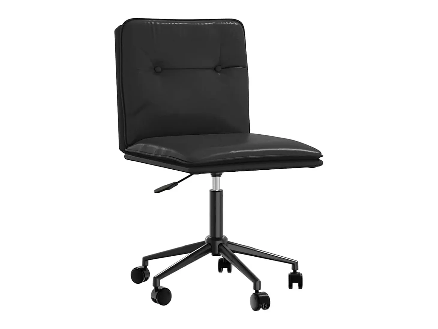 Juego de 2 sillas de comedor de piel sintética negra