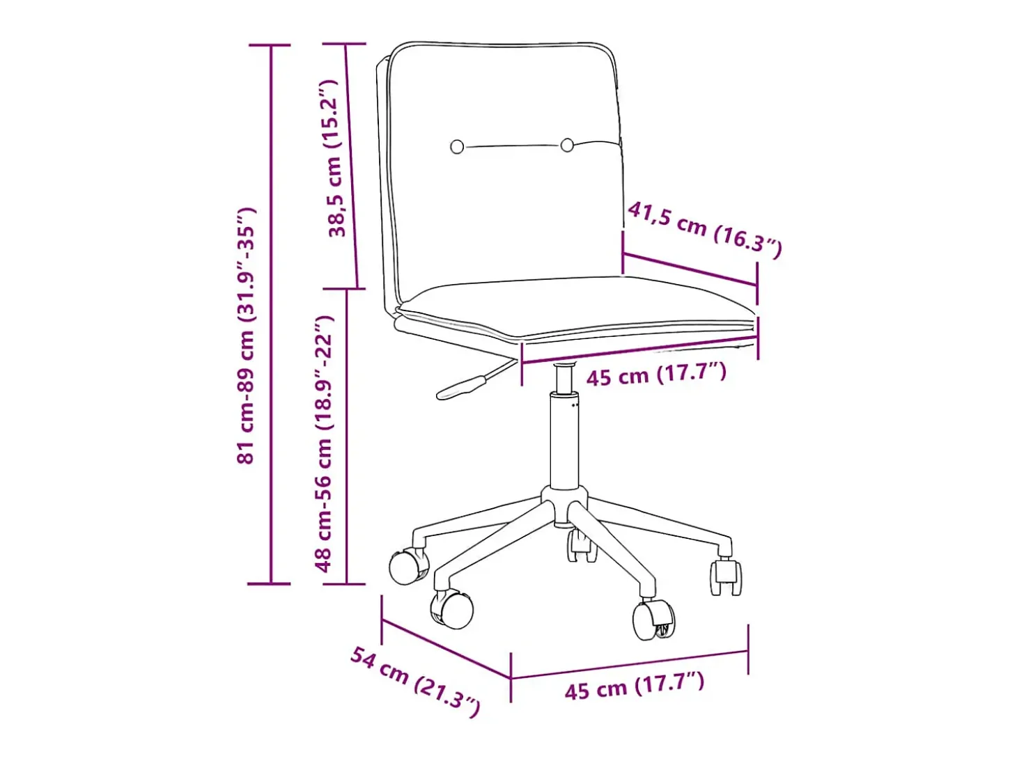 Juego de 2 sillas de comedor de piel sintética negra