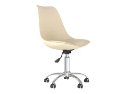 Juego de 2 Sillas de comedor giratorias tela color crema ES949721
