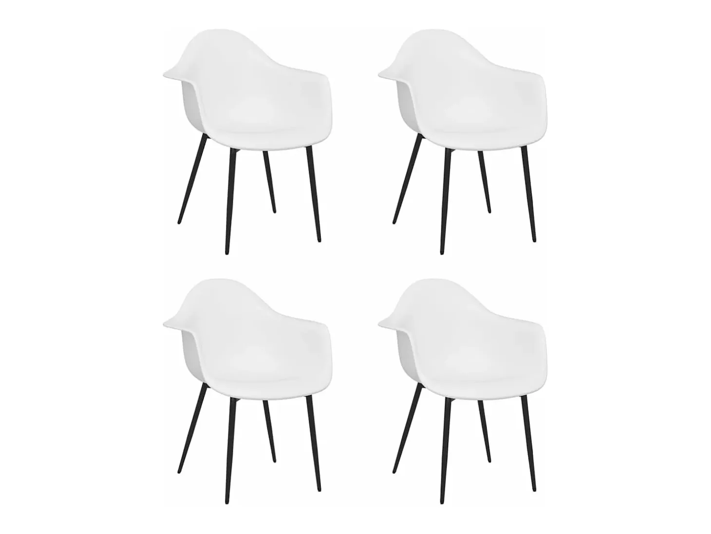 Juego de 4 Sillas de comedor blancas PP ES858750