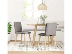 Juego de 2 sillas de comedor de tela color topo