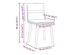 Juego de 2 sillas de comedor de tela color topo